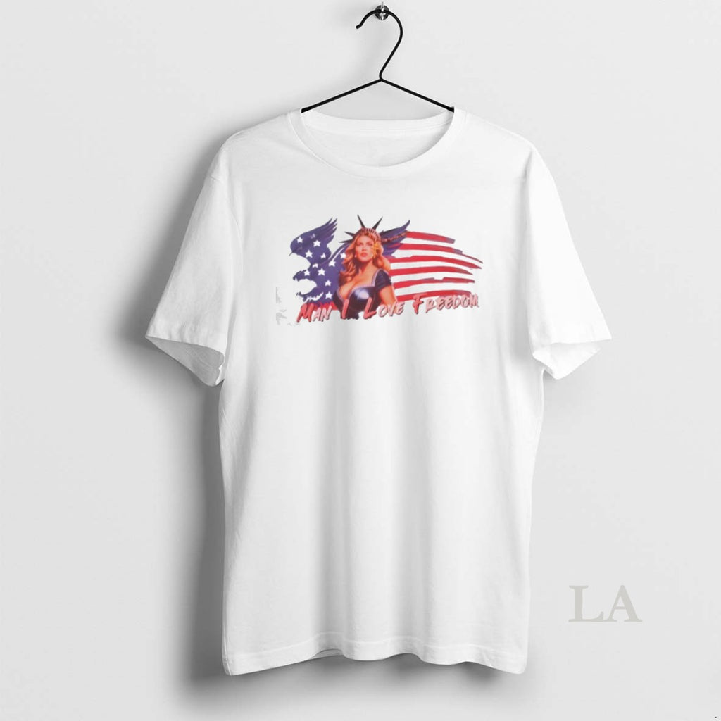 Original Man I Love Freedom America Flag