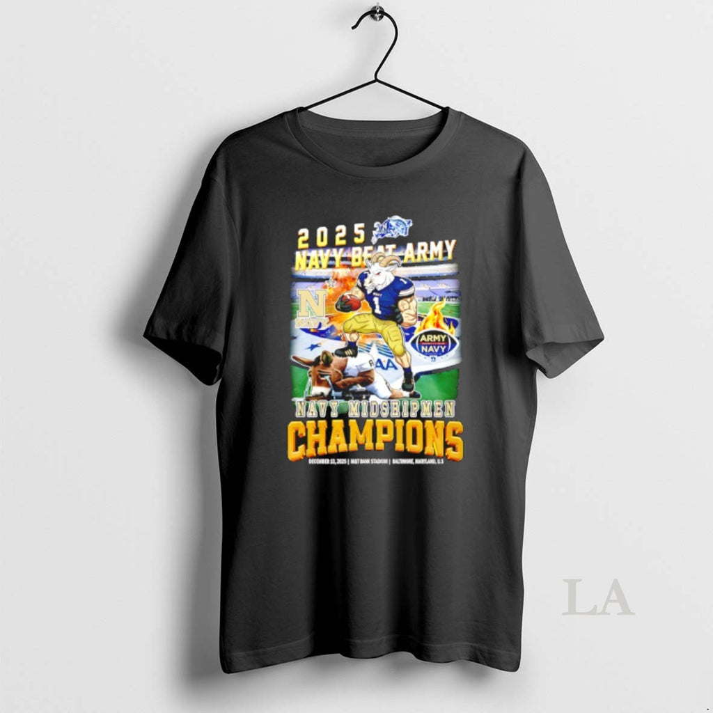 Original Navy Midshipmen 2025 Navy Beat Army Champions Mascot T-Shirts, Hoodie, Sweatshirt | TeeBloomCo.com