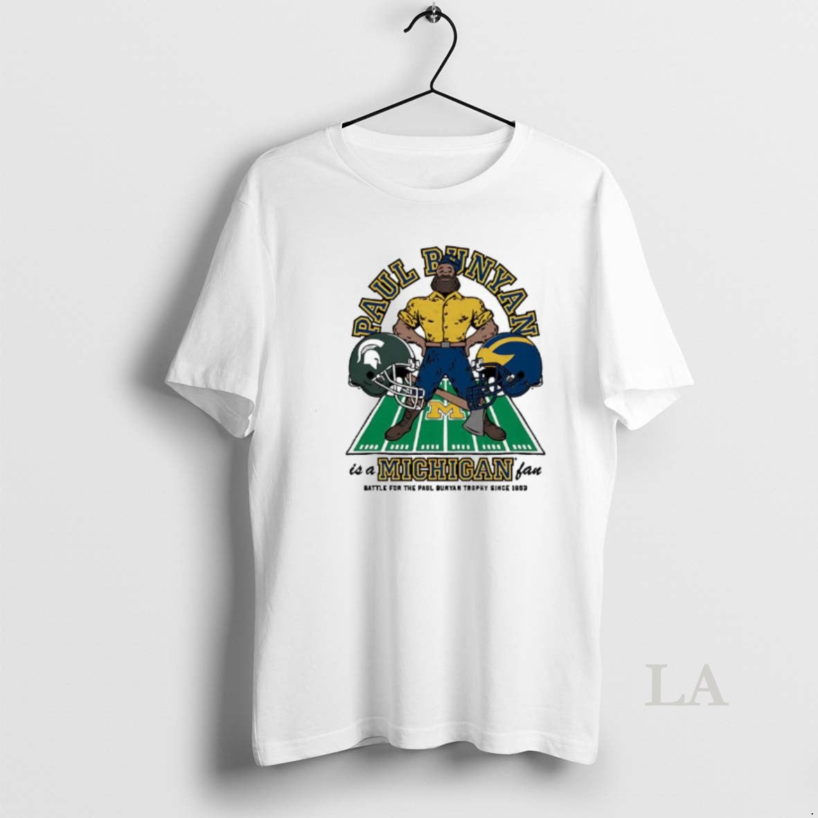 Original Paul Bunyan Michigan State And Wolverines Helmet T-Shirts, Hoodie, Sweatshirt | TeeBloomCo.com