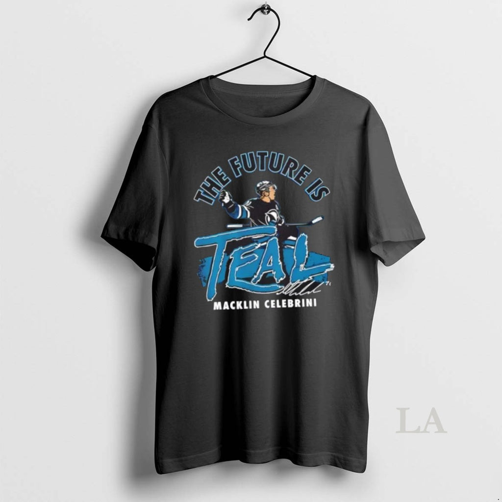 Original San Jose Sharks Macklin Celebrini Future Is Teal Signature T-Shirts, Hoodie, Sweatshirt | TeeBloomCo.com