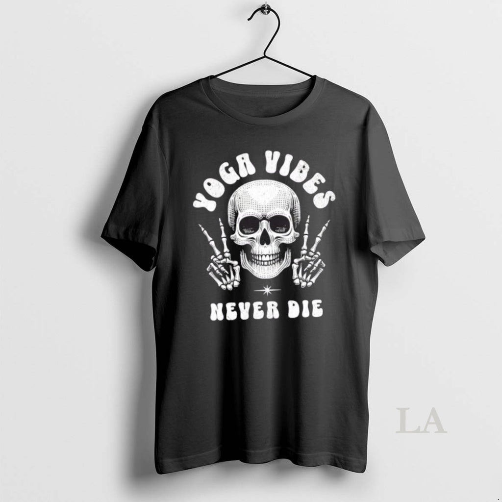 Original Skull Yoga Vibes Never Die Halloween