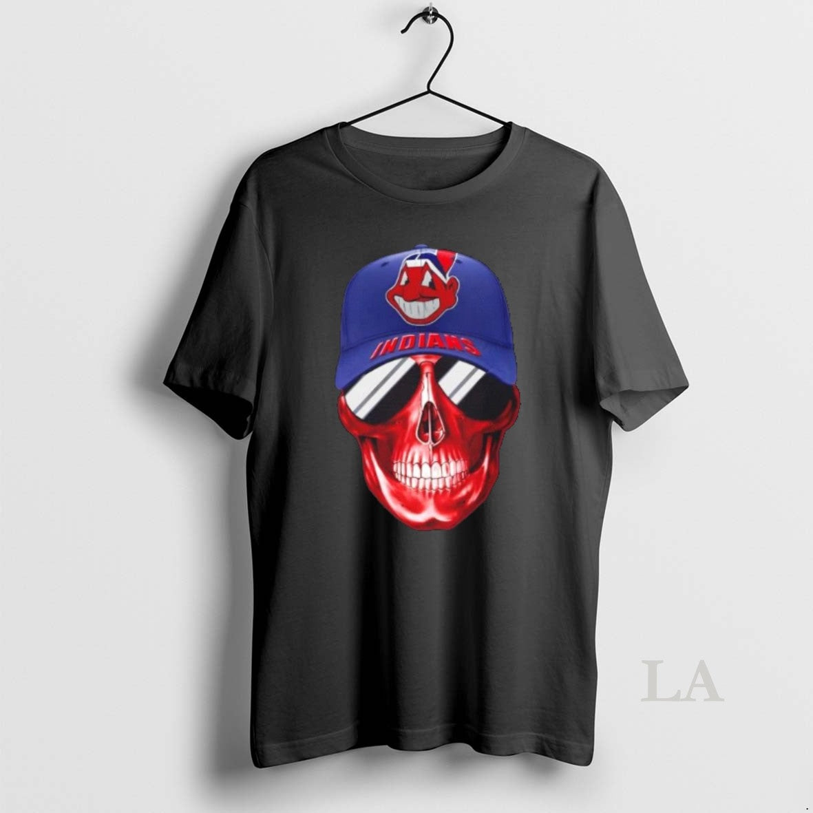 Original Skull Wearing A Cap Cleveland Indians And Smiling With Fans T-Shirts, Hoodie, Sweatshirt | TeeBloomCo.com
