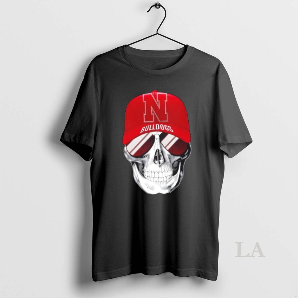 Original Skull Wearing A Cap Nebraska Cornhuskers And Smiling With Fans T-Shirts, Hoodie, Sweatshirt | TeeBloomCo.com