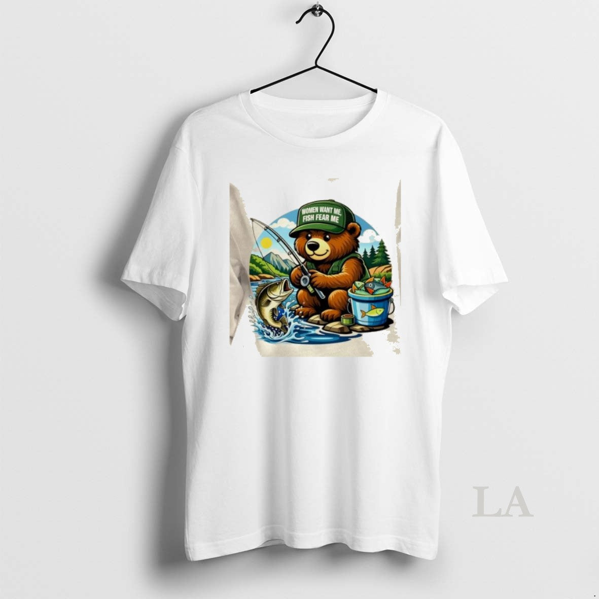 Original Teddy Bear Fishing Wearing A Cap Women Want Me Fish Fear Me T-Shirts, Hoodie, Sweatshirt | TeeBloomCo.com