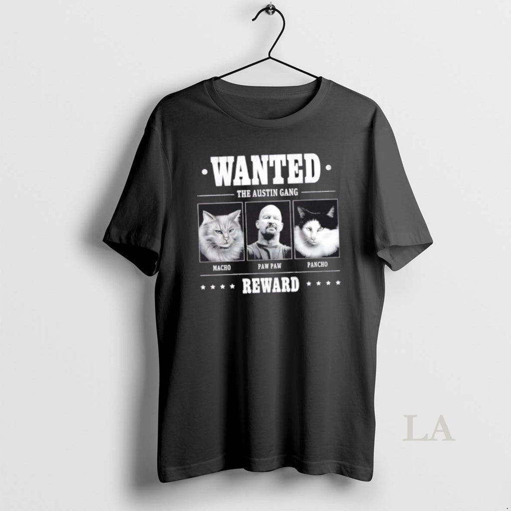 Original Wanted The Austin Gang Macho Paw Paw Pancho Reward T-Shirts, Hoodie, Sweatshirt | TeeBloomCo.com
