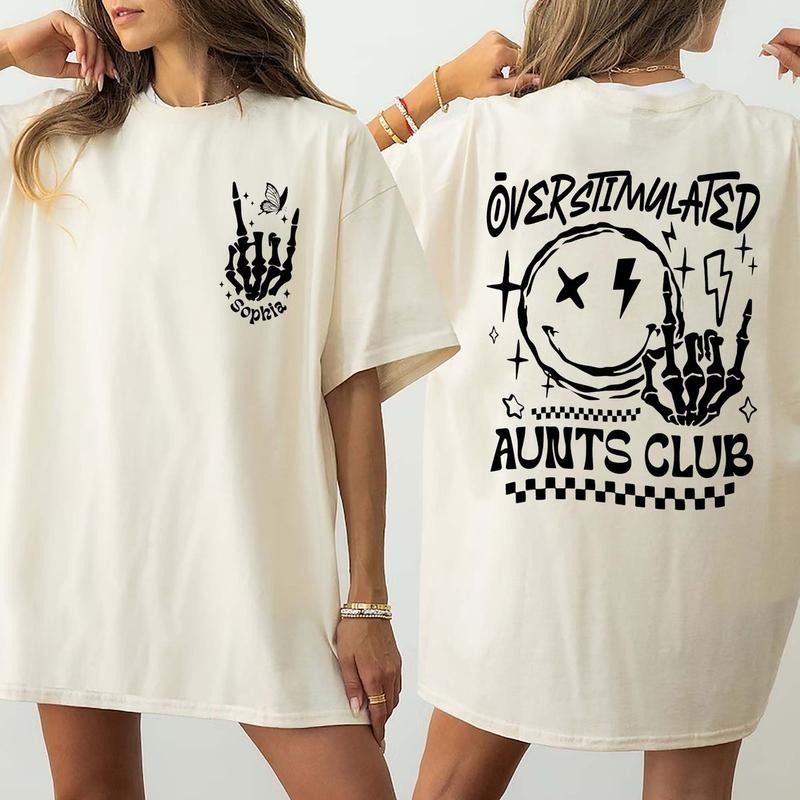 Overstimulated Aunts Club  Shirt,Auntie Shirt,Aunt Clubs,Mothers Day Shirt Hoodie, Sweatshirt | TeeBloomCo.com