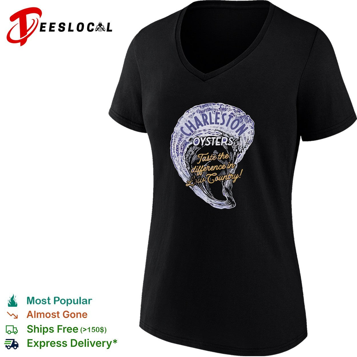 Oysters taste the difference low country vintage badge shirt
