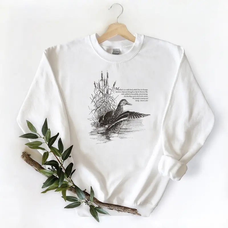 PA49 Vintage Mallard Duck graphic Unisex Tshirt wild duck Sweatshirt Hoodie, for duck hunters, husbands, Hunting Season