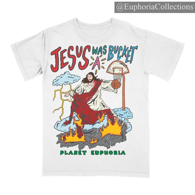 PE Jesus Basketball Planet Euphoria Shirt, Vintage Style 90s Retro Unisex Streetwear Tee , Global Trending Outfits...