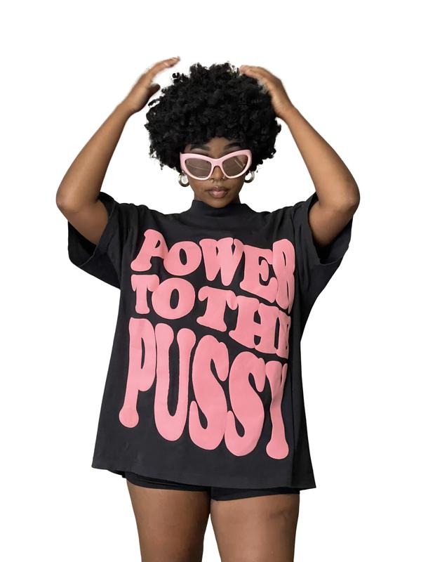 POWER TO THE P OVERSIZED T-SHIRT 100% Shrink-Free Cotton Hoodie, Sweatshirt | TeeBloomCo.com