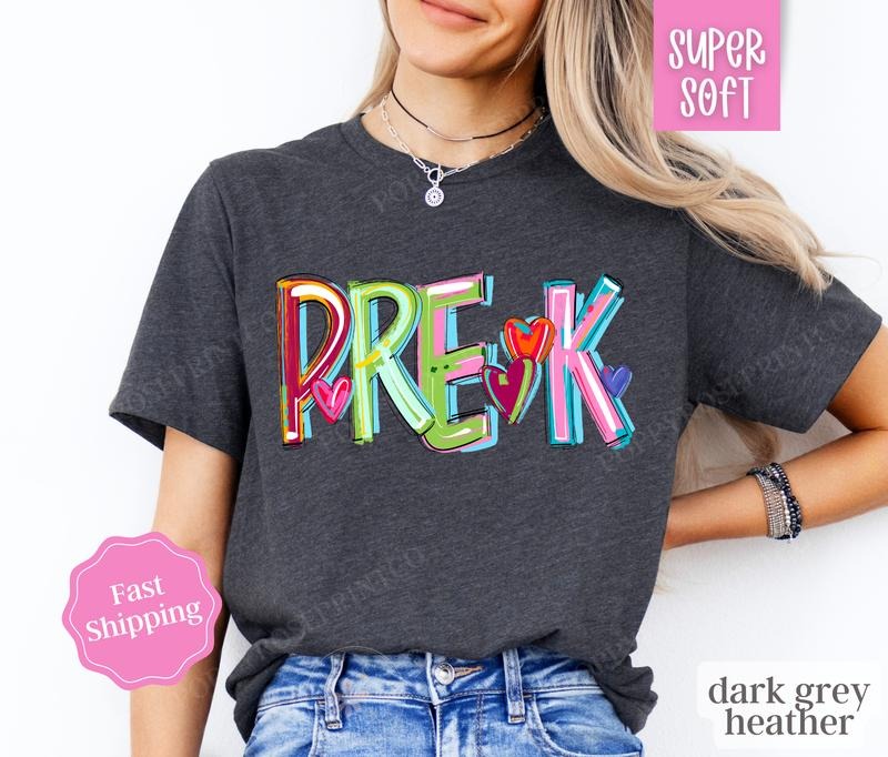 PRE K Teacher Shirt, Preschool Teacher Gift, Teacher Crewneck, Teacher Appreciation Gift, Oversized Shirt, Gift for...