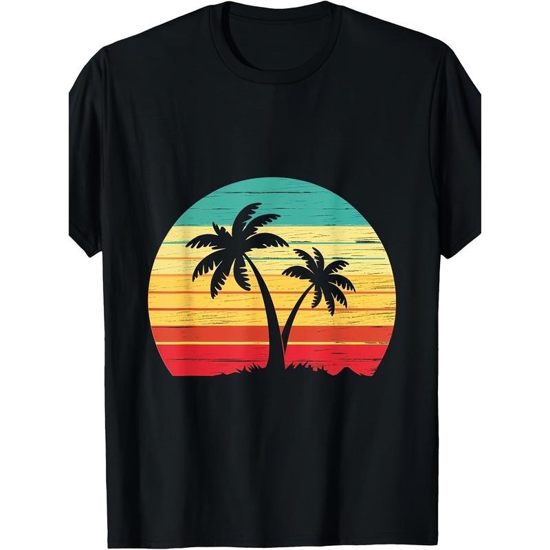 Palm Tree Sunset Tropical Beach Summer Vacation T-shirt Made in USA Hoodie, Sweatshirt | TeeBloomCo.com