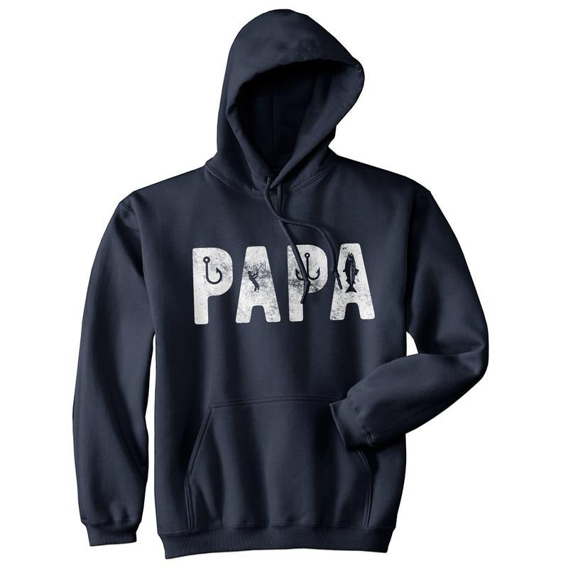 Papa Fishing Unisex Hoodie Funny Grandpa Grandfather Fishing Lover Gift Hooded Sweatshirt Funny Hoodies Fishing Hoodie...
