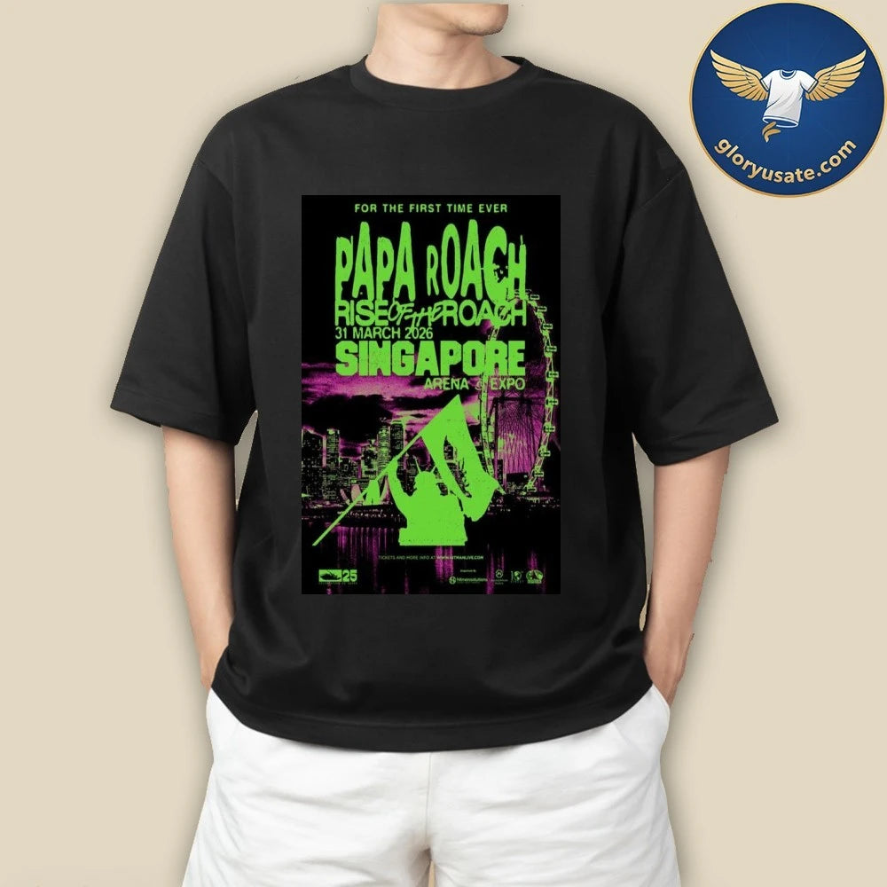 Papa Roach Singapore March 31 2026 Concert Poster Shirt