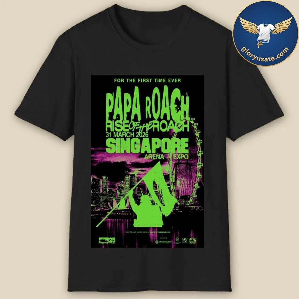 Papa Roach Singapore March 31 2026 Concert Poster Shirt