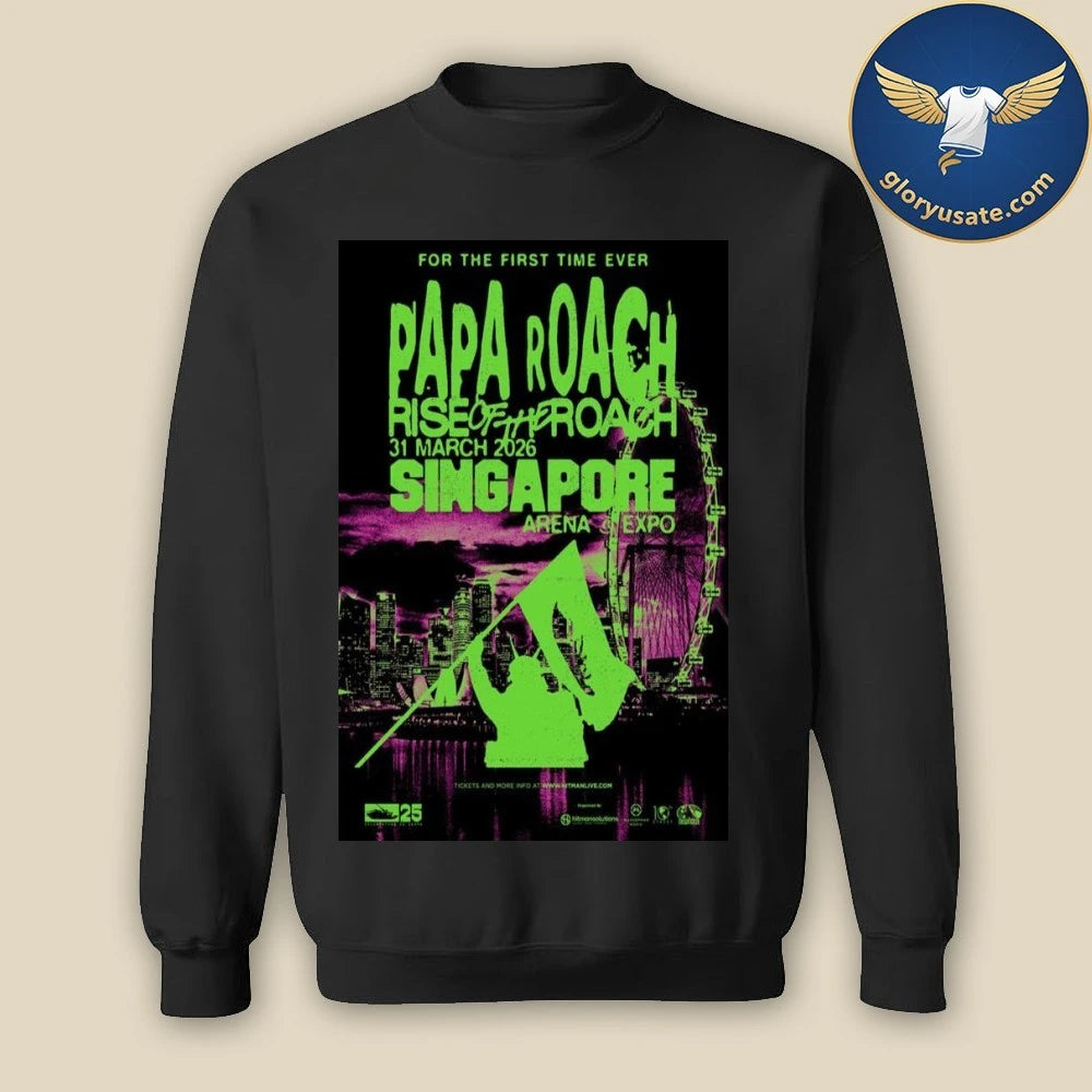 Papa Roach Singapore March 31 2026 Concert Poster Shirt