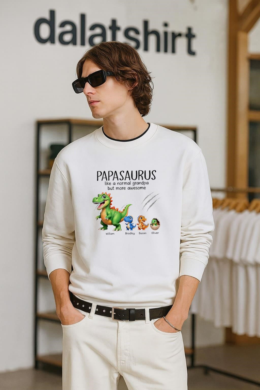 Papasaurus Like A Normal Grandpa William Bradley Susan Oliver shirt