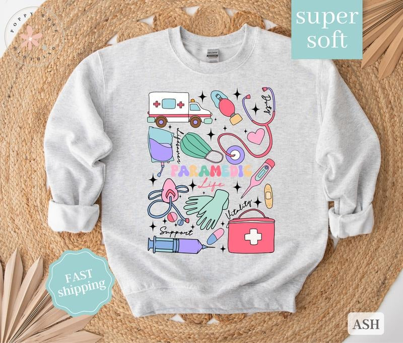 Paramedic Sweatshirt, EMT Crewneck, Ambulance Driver Shirt, Paramedic Gift Hoodie | TeeBloomCo.com