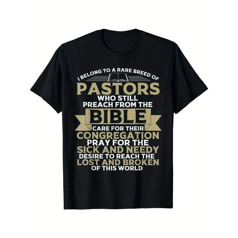 Pastor Preaching Bible Congregation Cotton Summer Pattern Men's T-shirt