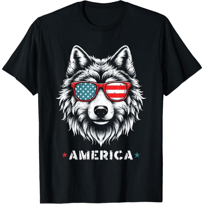 Patriotic 4th Of July Wolf USA American Flag Great Merica T-Shirt.made in usa Hoodie, Sweatshirt | TeeBloomCo.com