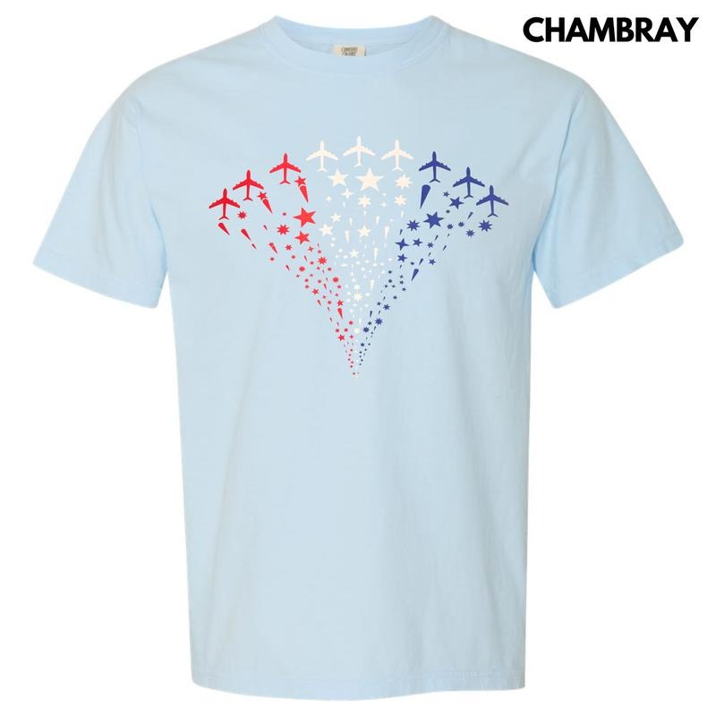 Patriotic Airplanes Comfort Colors T-Shirt Hoodie, Sweatshirt | TeeBloomCo.com