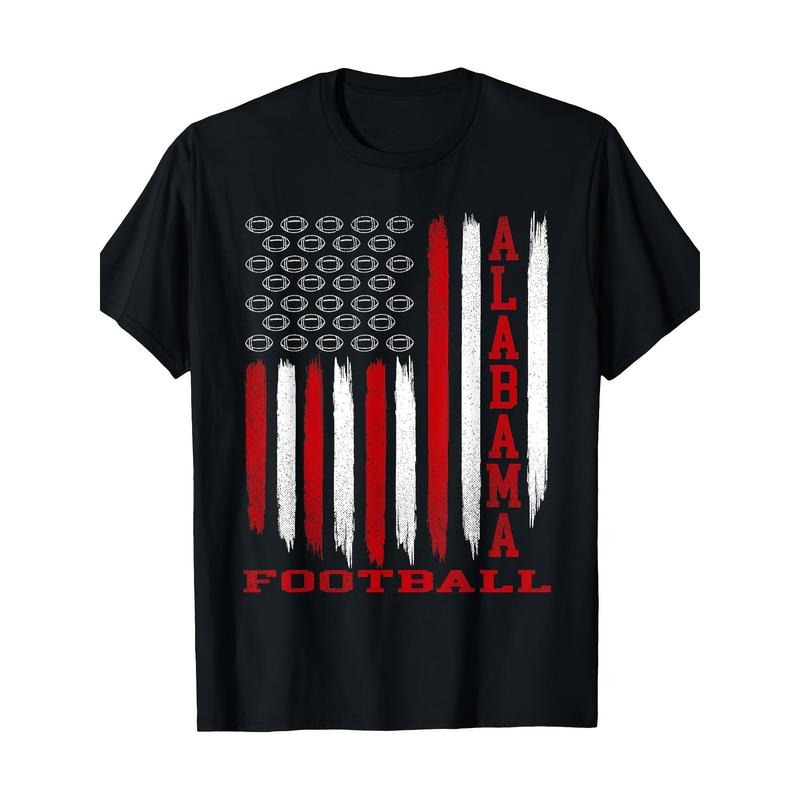 Patriotic American Flag Alabama Football Season Party T-shirt - 220g made in usa Hoodie, Sweatshirt | TeeBloomCo.com