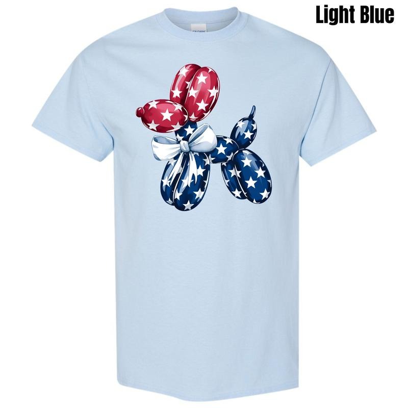 Patriotic Balloon Dog Gildan Short Sleeve T-Shirt 'NLB' Hoodie, Sweatshirt | TeeBloomCo.com