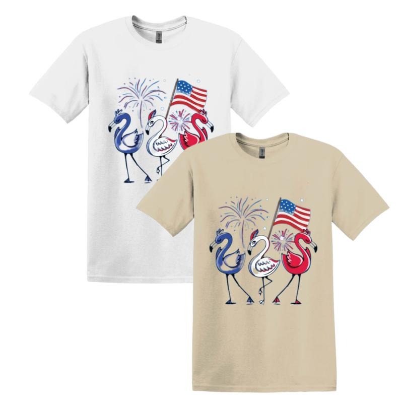 Patriotic Flamingo  T-shirt, American Flag Shirt, Flamerica Sweatshirt, American Flamingo Tee, Independence Day Hoodie,...