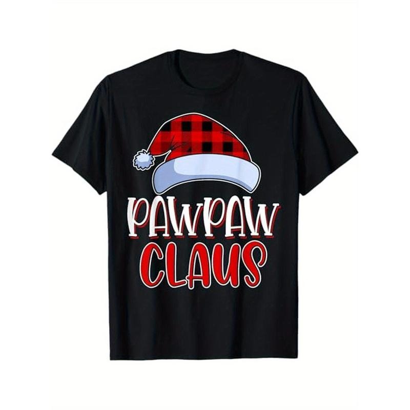Pawpaw Claus Santa Family Matching Christmas Pajamas Gift T-Shirt, 100% Cotton, Gift for Men Women Dad Mom Friends,...