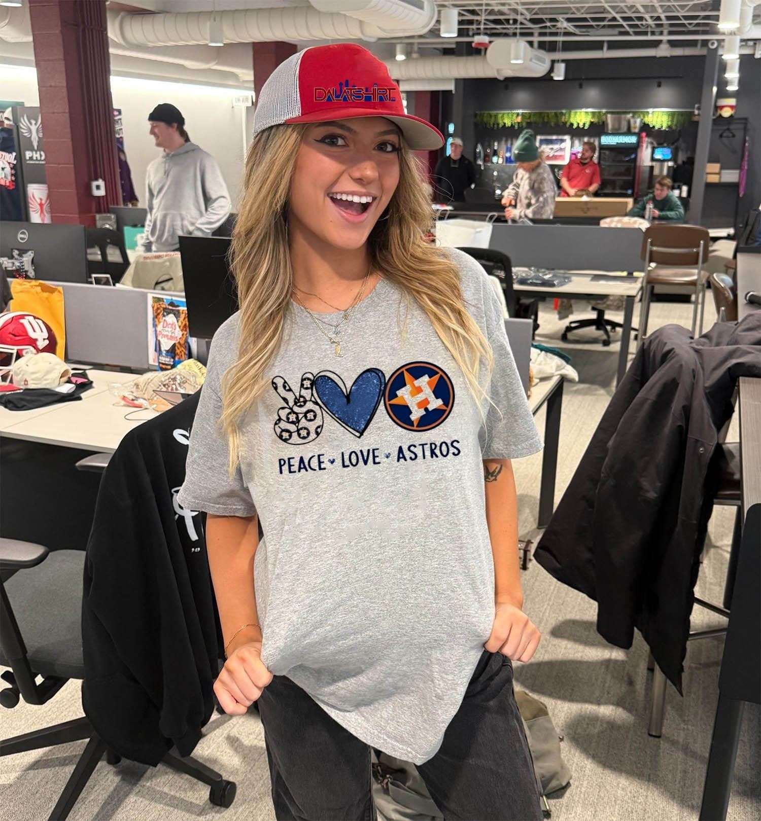Peace Love Astros Houston Baseball Star Logo Graphic shirt