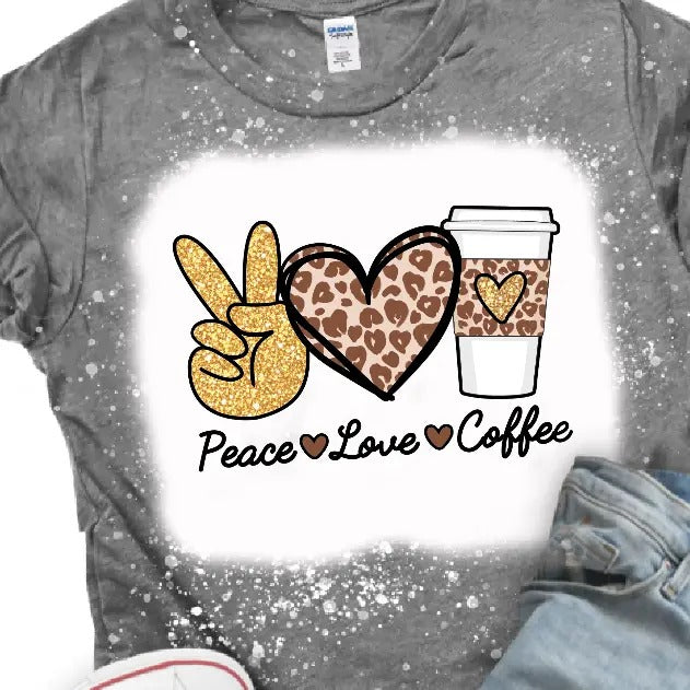 Peace Love Coffee T-shirt Hoodie, Sweatshirt | TeeBloomCo.com