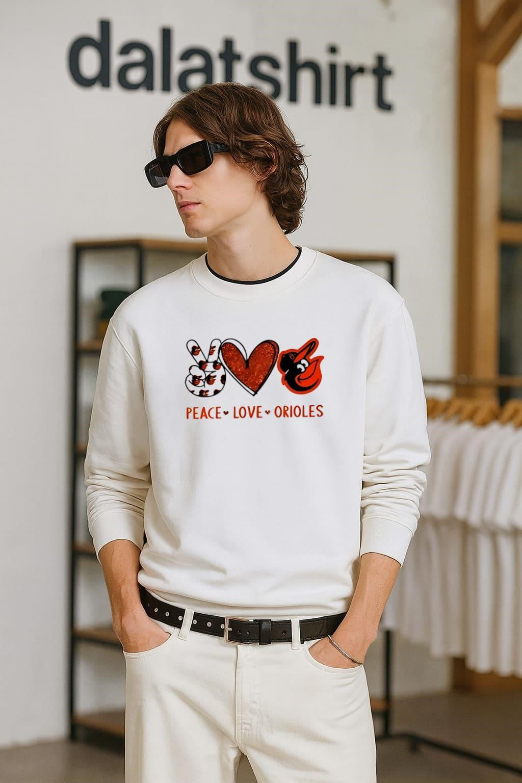 Peace Love Orioles Baltimore Baseball Fan Graphic shirt