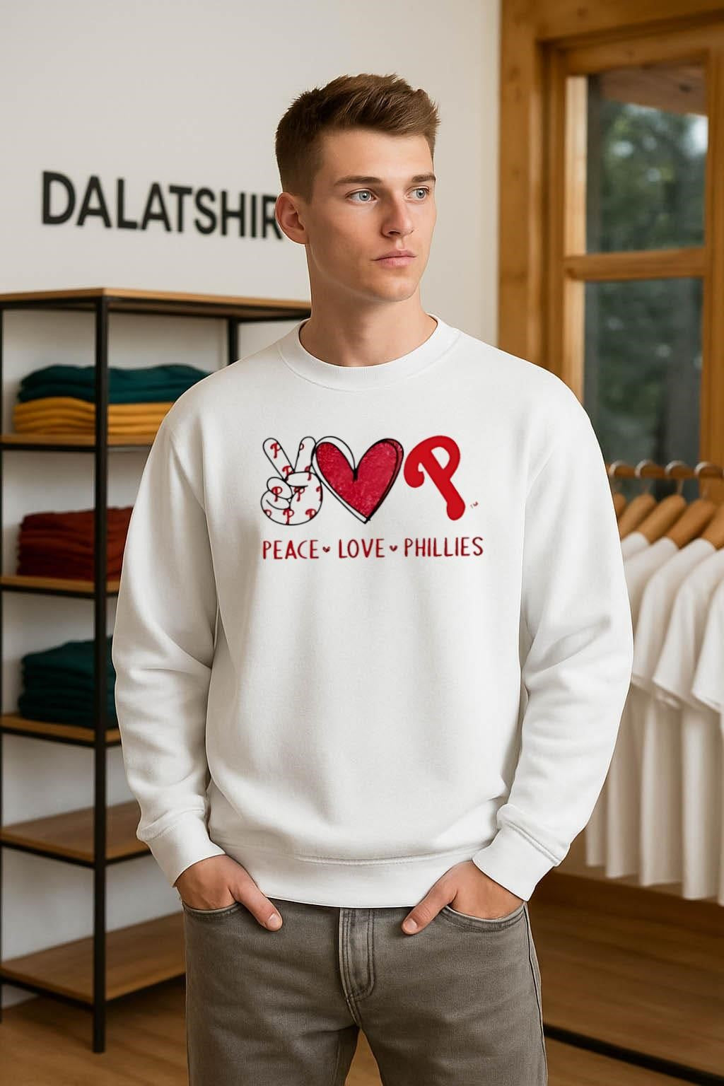 Peace Love Phillies Philadelphia Baseball Hand Heart Graphics shirt
