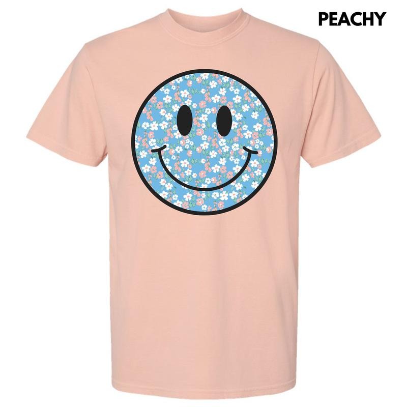 Peachy Blooms Happy Face Comfort Colors T-Shirt 'NLB' Hoodie, Sweatshirt | TeeBloomCo.com