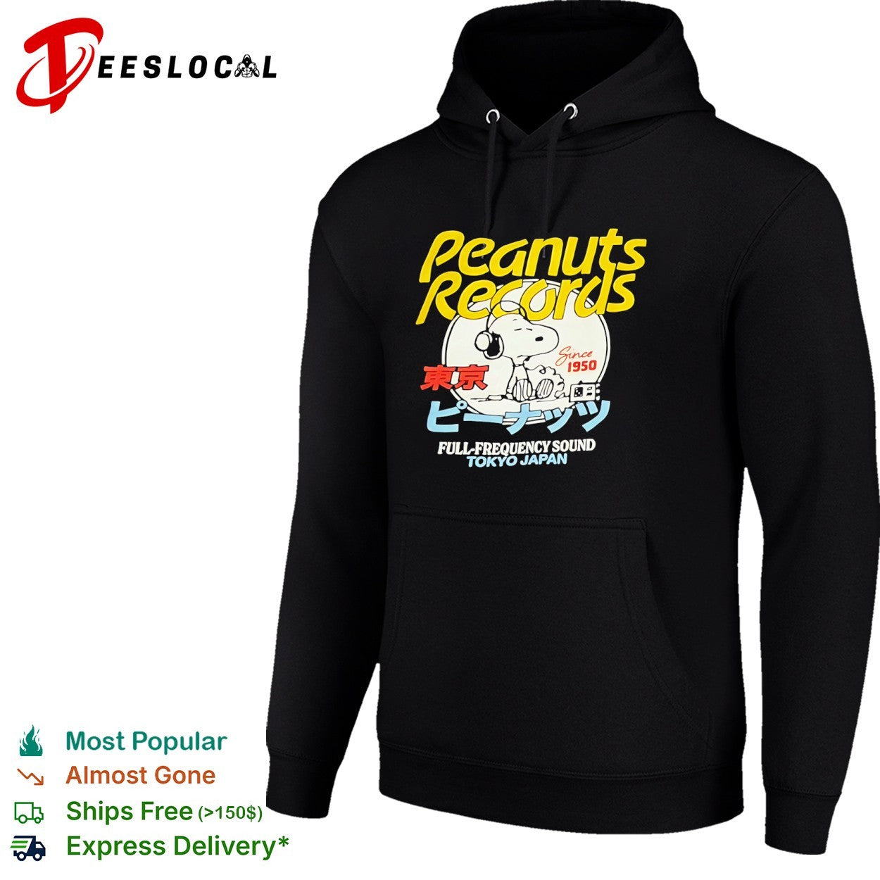 Peanuts Records Snoopy Tokyo Japan Full Frequency Sound Since 1950 shirt