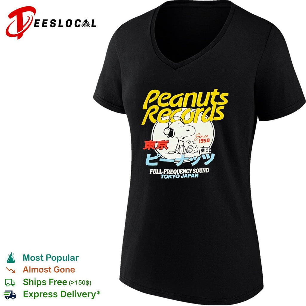 Peanuts Records Snoopy Tokyo Japan Full Frequency Sound Since 1950 shirt