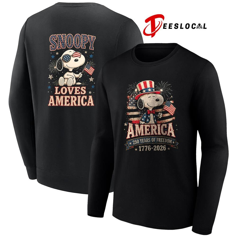 Peanuts Snoopy America 250 years of freedom loves America shirt