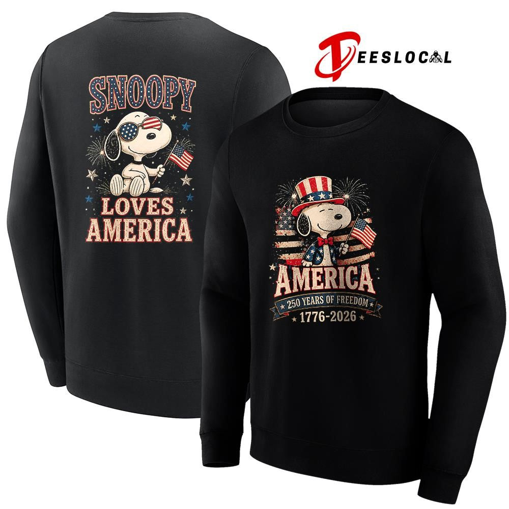 Peanuts Snoopy America 250 years of freedom loves America shirt