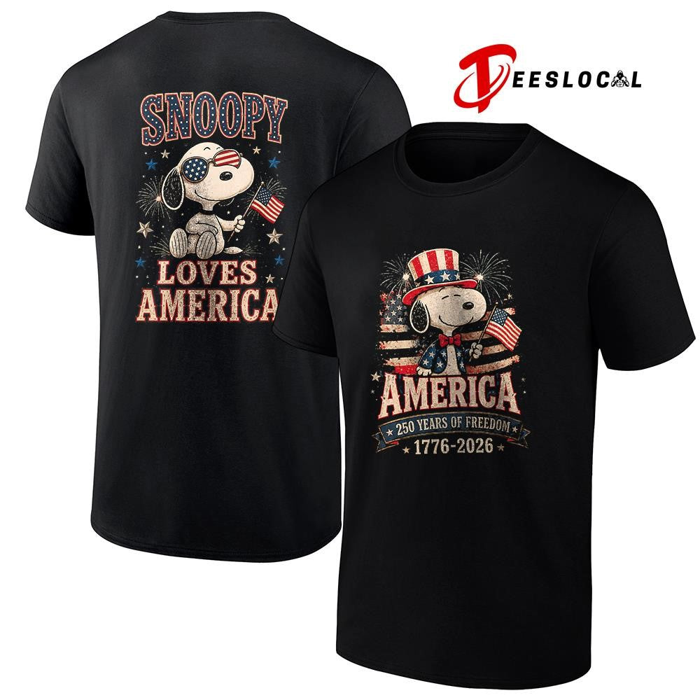 Peanuts Snoopy America 250 years of freedom loves America shirt