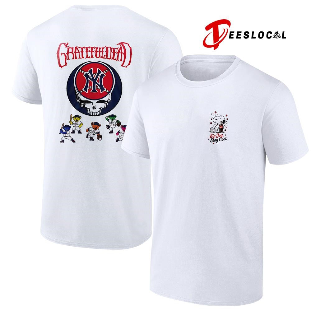 Peanuts Snoopy sip joy stay cool ope happiness wear the fun shirt