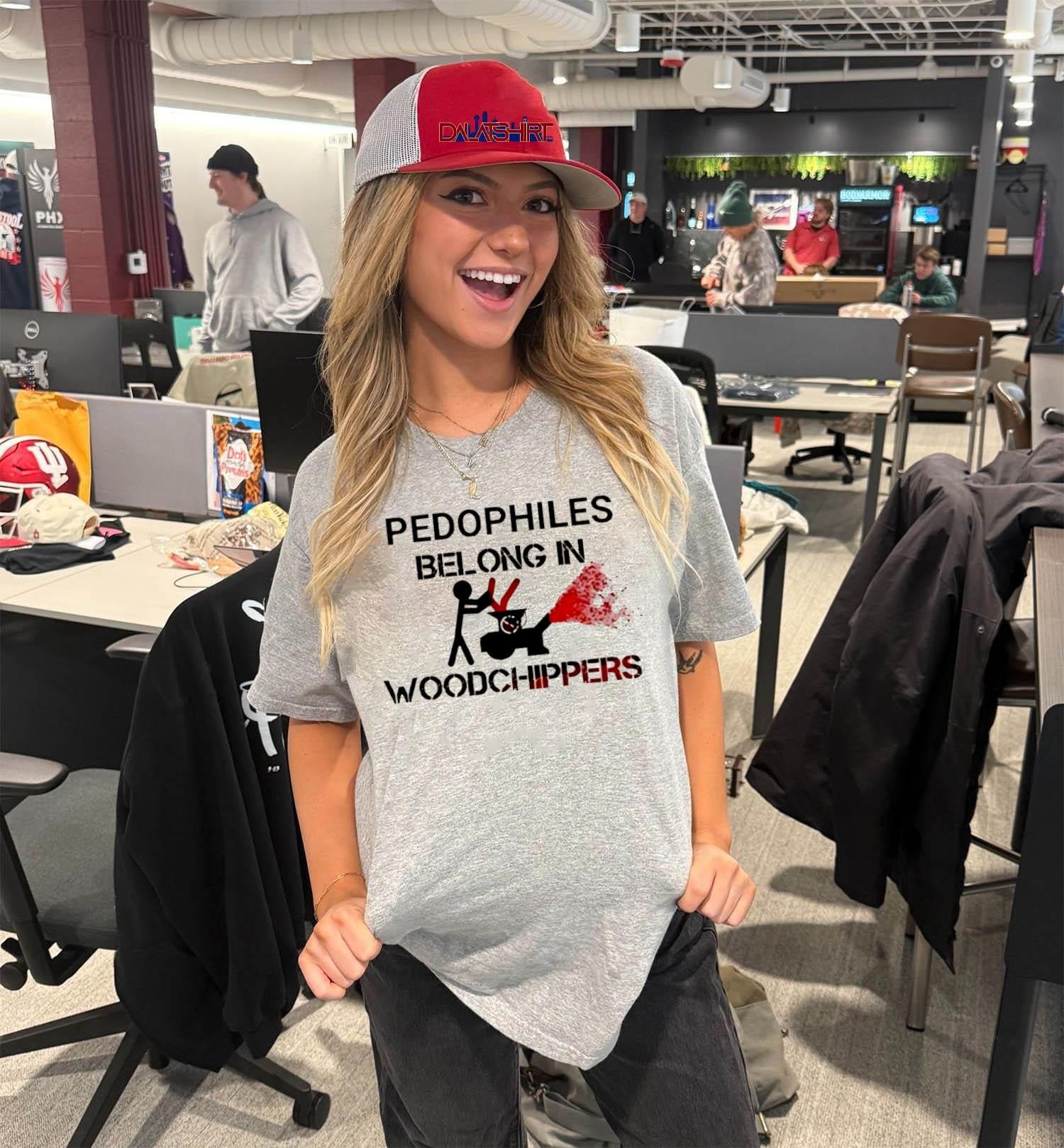 Pedophiles Belong In Woodchippers Stick Figure Graphic shirt