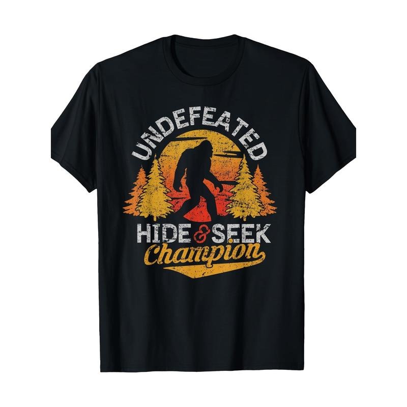 Peekaboo Champion Shirt Sasquatch T-shirt Men's T-shirt Cotton Made in USA Hoodie, Sweatshirt | TeeBloomCo.com