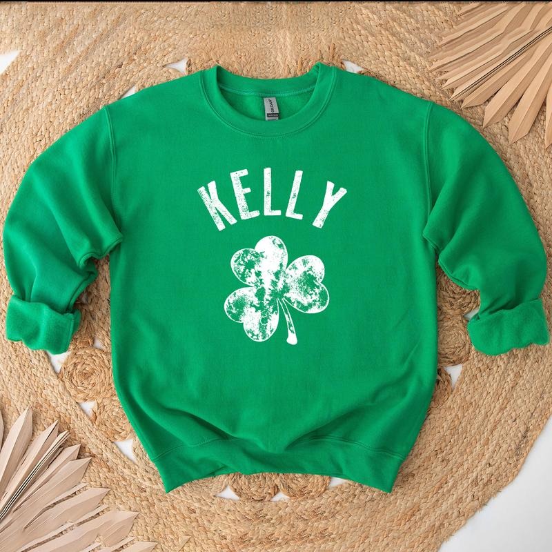 Personalized Name St Patricks Day Crewneck Sweatshirt, Hoodie, T-shirt, St. Patrick's Day Gifts | TeeBloomCo.com