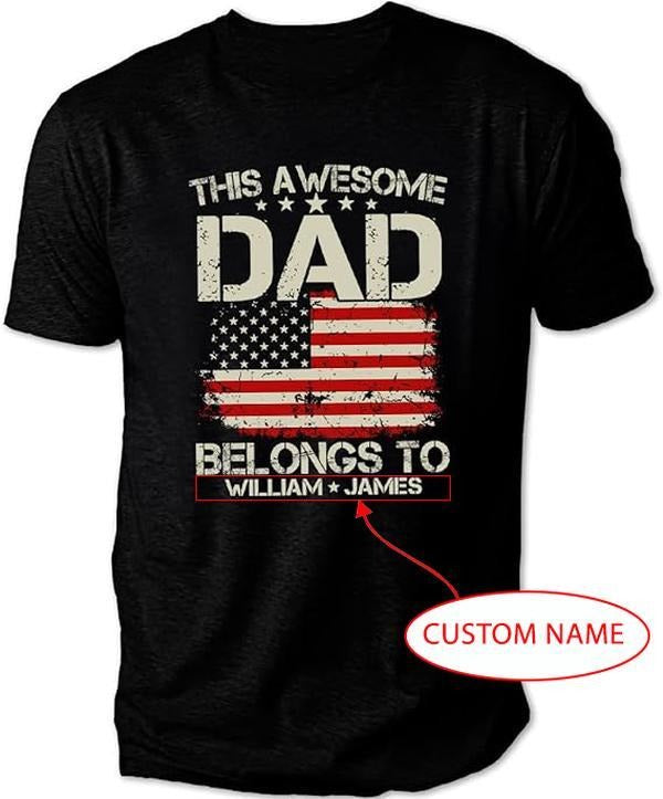 Personalized T-Shirt Gifts For Dad, Father's Day T-Shirt, This Awesome Dad Menswear Top Hoodie, Sweatshirt | TeeBloomCo.com