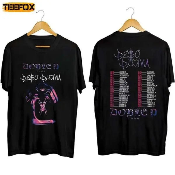 Peso Pluma Doble P Tour 2023 Double Sided Short-Sleeve T-Shirt Hoodie, Sweatshirt | TeeBloomCo.com