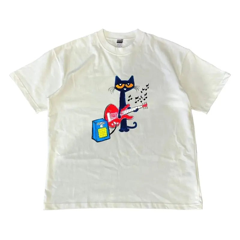 Pete the Cat Playing Guitar Shirt, Graphic Shirt, Unisex Shirt Menswear Top Hoodie, Sweatshirt | TeeBloomCo.com