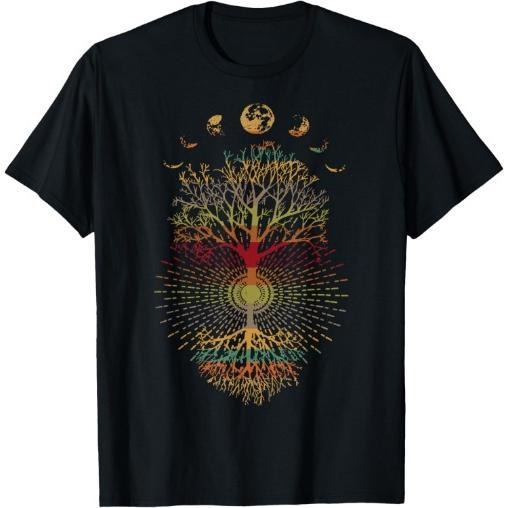 Phases of the Moon Retro 60's 70's Vibe Tree of Life T-Shirt Made in USA Hoodie, Sweatshirt | TeeBloomCo.com