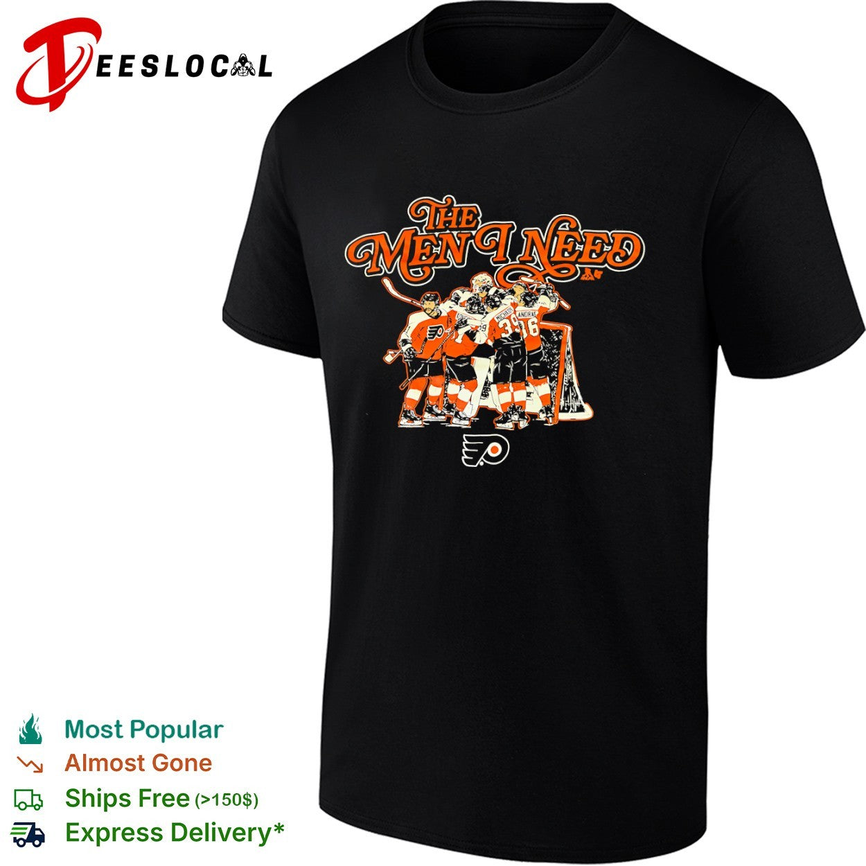 Philadelphia Flyers hockey team players hugging the men I need shirt