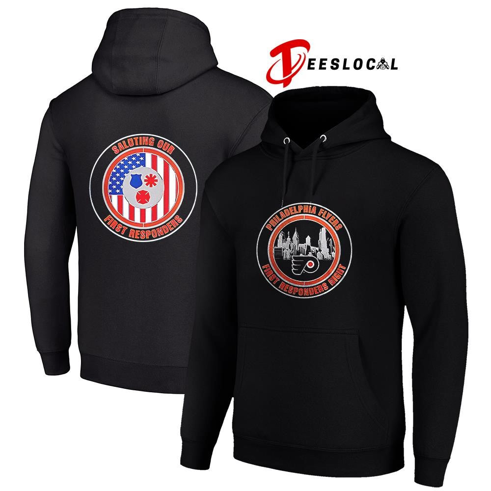 Philadelphia Flyers thank you firefighter saluting our first responders logo shirt