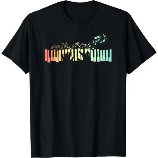 Pianist Gift Idea Keyboards Music Notes Piano T-Shirt Made in USA Hoodie, Sweatshirt | TeeBloomCo.com